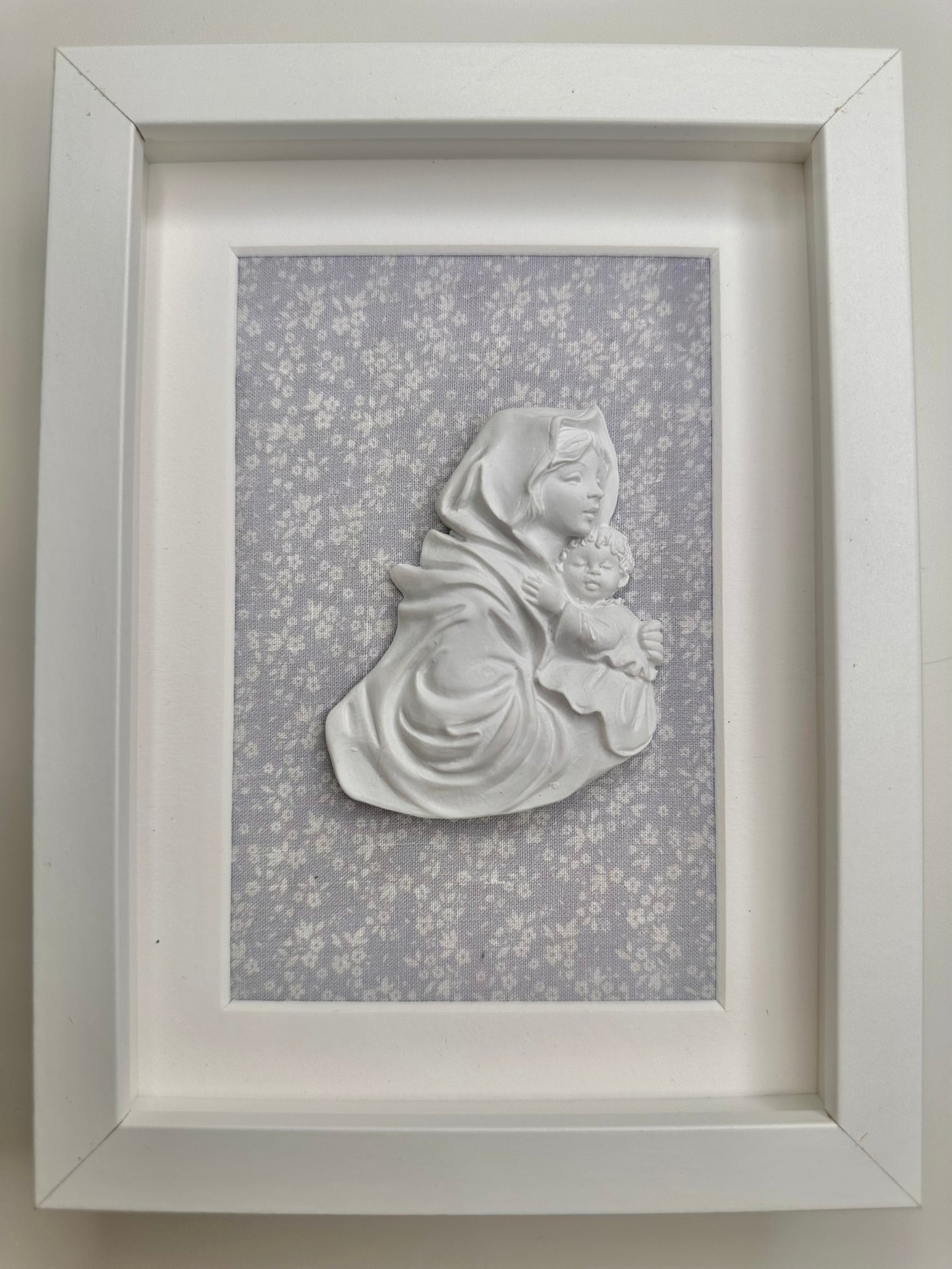 Cuadro Virgen Azul/Blanco