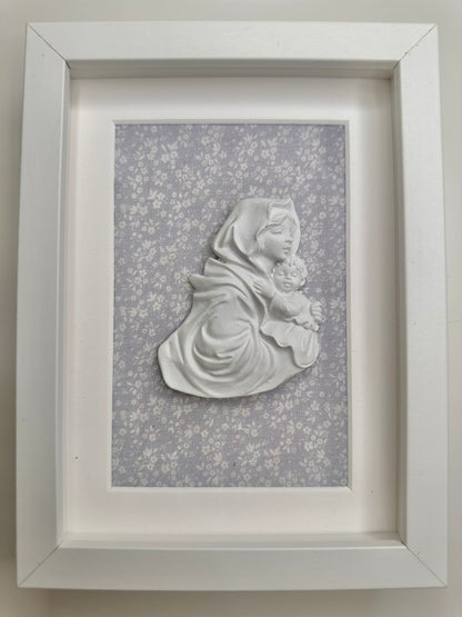 Cuadro Virgen Azul/Blanco