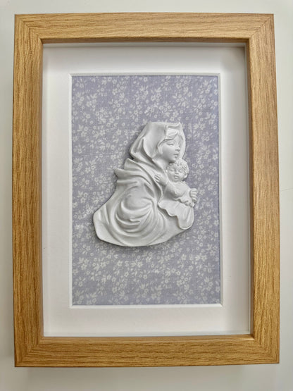 Cuadro Virgen Azul/Blanco