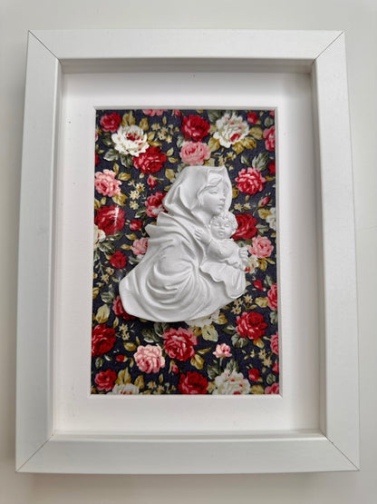 Cuadro Virgen Flor Marino/Rosa