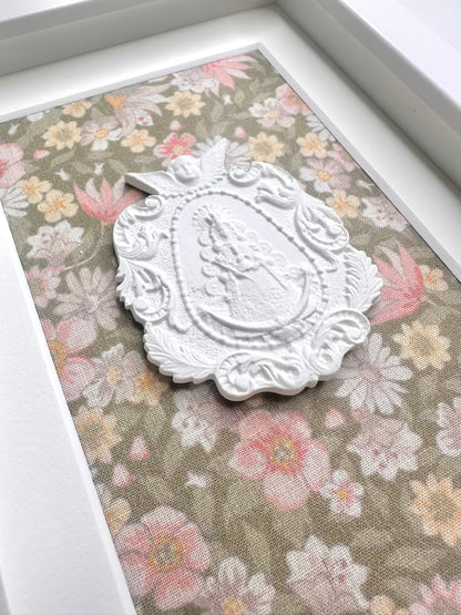Medalla de tu Hermandad / Fondo Verde Flor Rosa