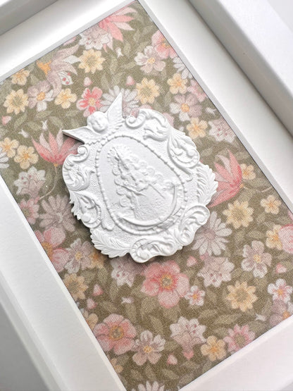 Medalla de tu Hermandad / Fondo Verde Flor Rosa