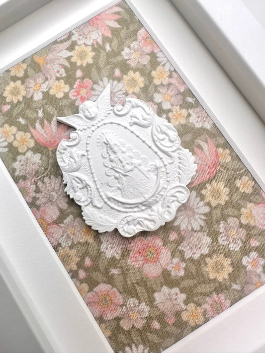 Medalla de tu Hermandad / Fondo Verde Flor Rosa