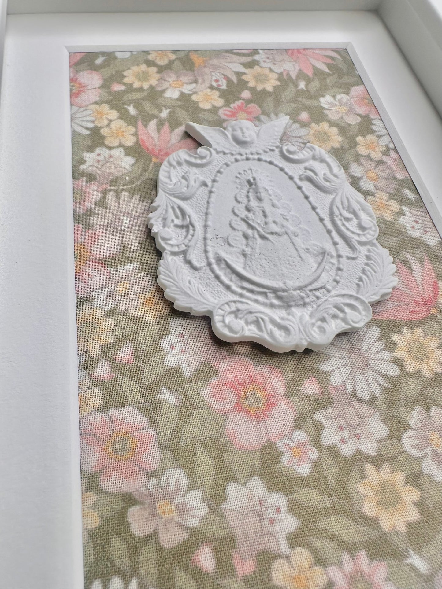 Medalla de tu Hermandad / Fondo Verde Flor Rosa
